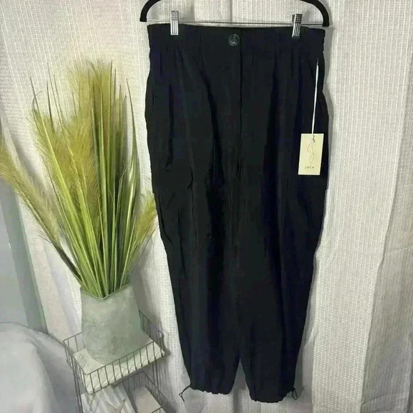 NWT Joie Womens Large Black Cargo Jogger Utility Tech Gorpcore Grunge Pants - Picture 1 of 14